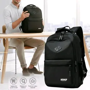 Tas Ransel Sekolah Cowok Waterproof Anti Air Tas Ransel Laptop Pria Anti Air Tas Punggung Backpack Winner 091 Polos