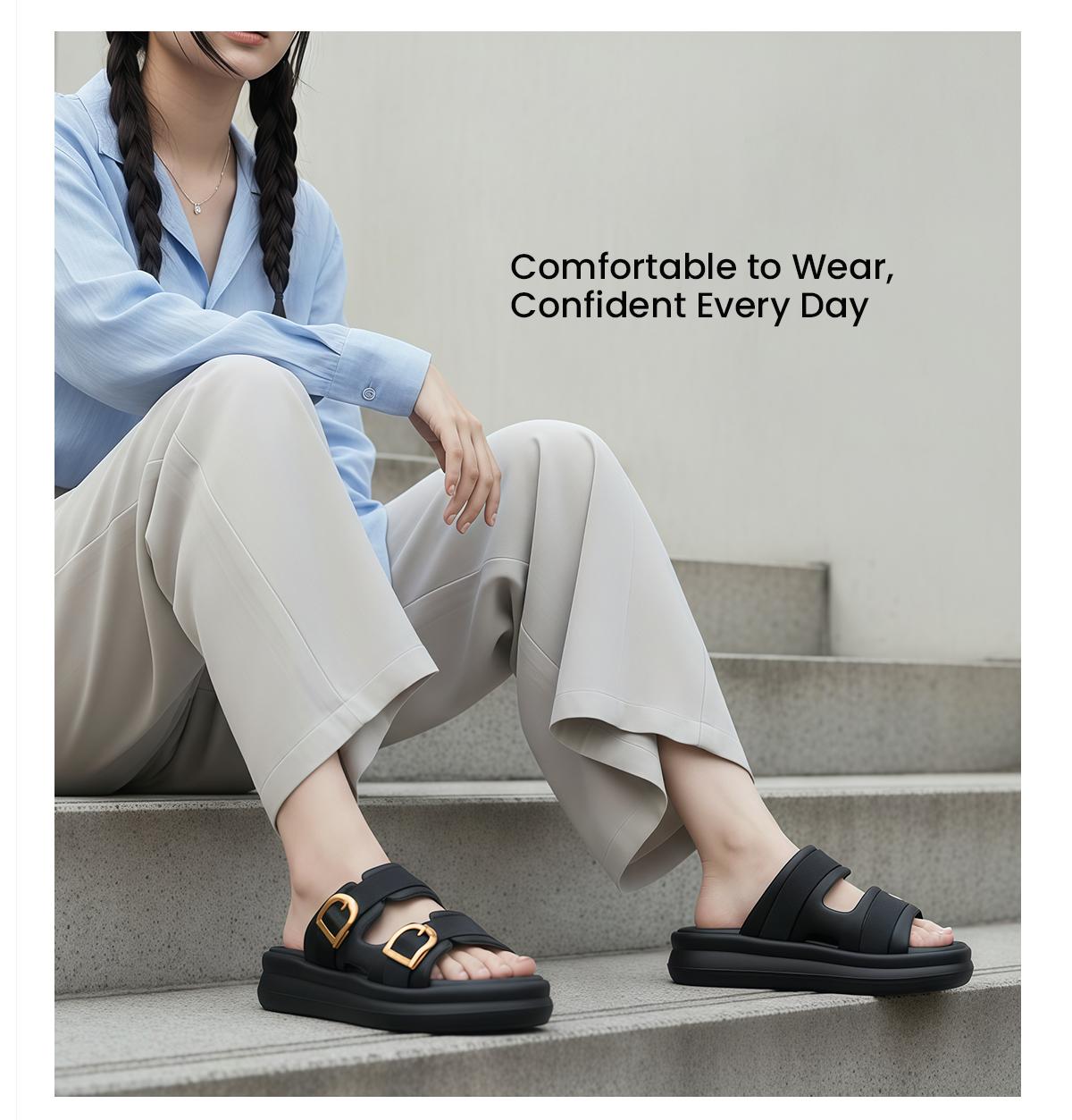 [MACKER'S] 2553 Sandal Wanita Casual Nyaman Dipakai Seharian Sol Tebal Empuk Model Modern