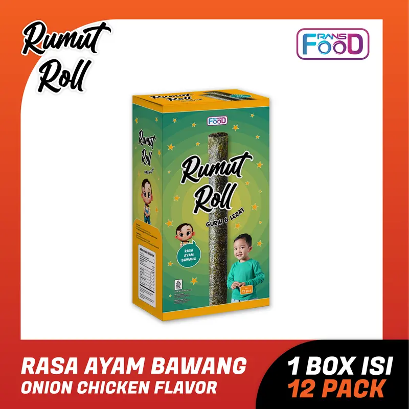 Rumut Roll Rasa Ayam 4gr - Rumput Laut Roll Crunchy Rendah Kalori 0