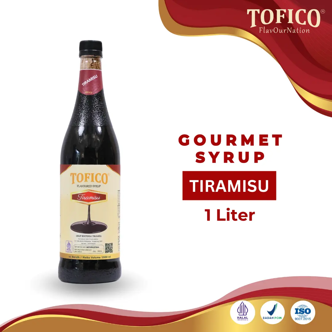 Syrup Tiramisu Tofico / Sirup Rasa Tiramisu Premium 1 Liter / Tofico Syrup Official