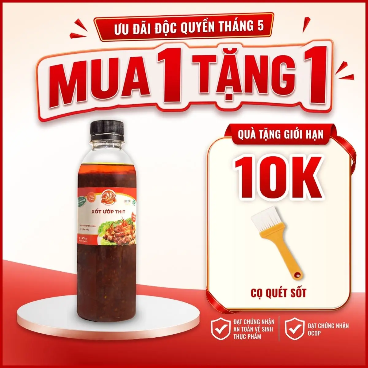 Sốt Ướp Thịt Nướng BBQ Bếp Xuyên Việt 400G, Nước Sốt Ướp Thịt, Hải Sản Tiện Lợi. Gia Vị