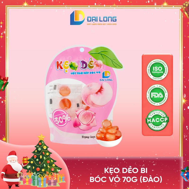Túi 70g Kẹo Dẻo Bi cốt trái cây bóc vỏ Đại Long NOEL đẻo dẻo dai dai ăn hoài không chán Ăn Vặt Candy Snack Food Thức Ăn Vị Chua peeling soft candy Socola