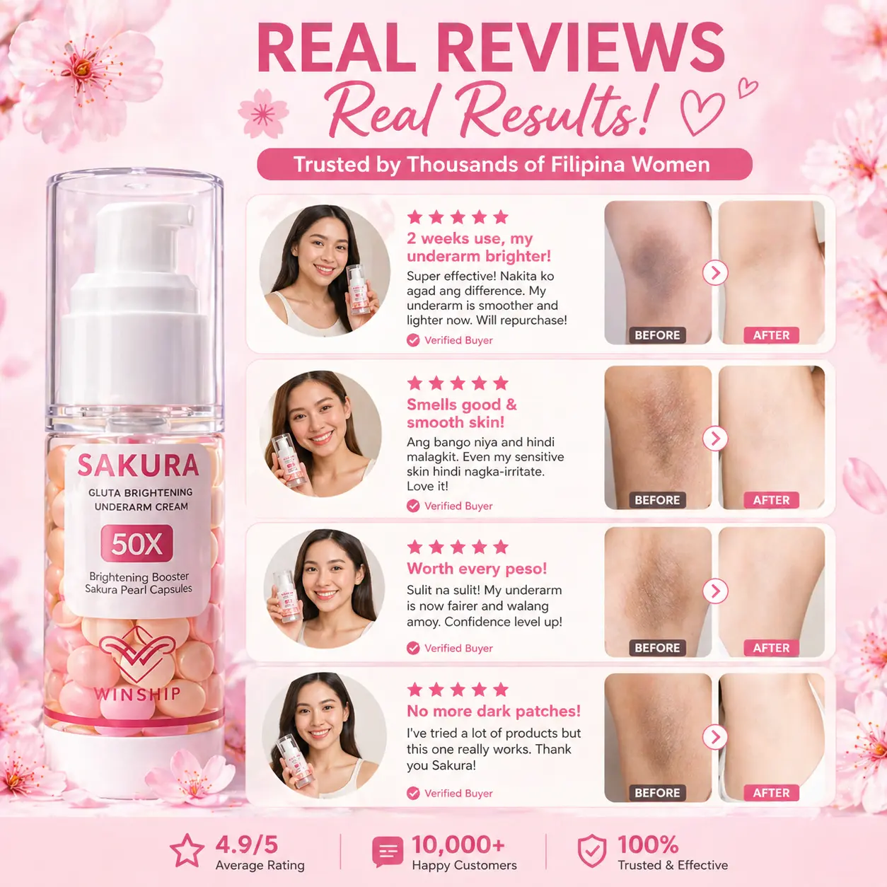 glutathione underarm whitening cream BUY 1 TAKE 1 FDA Approved WINSHIP Sakura Underarm Whitening Cream Body  Lotion Moisturizer 30g Moisture Smooth Nourishing Hydrating Cosmetic Skin  Repair Brightening Daily Gentle Glutathione Glycerin Niacinamide Scented