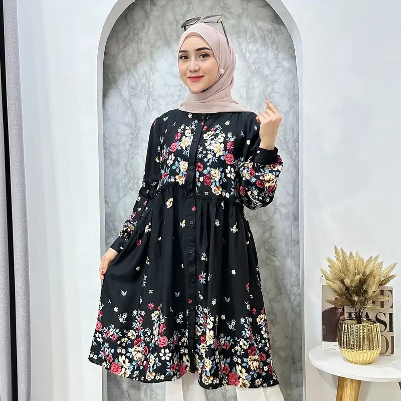 KIARA TUNIK - ATASAN RAYON MOTIF ADEM LEMBUT 0