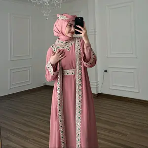 ZNBGALLERY YASMIN ABAYA FREE MANSET INNER BELT DAN TURBAN