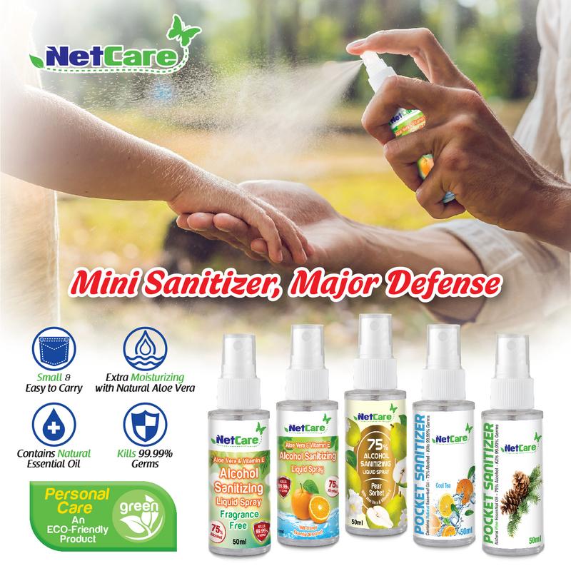 Netcare Alcohol Sanitizing Liquid Spray (50ml) - TikTok Shop Malaysia