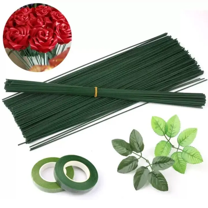 20pcs Tangkai Kawat untuk Bunga Buket / Tangkai Kawat Bunga Hijau Artificial / Tangkai Kawat20pcs Tangkai Kawat untuk Bunga Buket / Tangkai Kawat Bunga Hijau Artificial / Tangkai Kawat 3