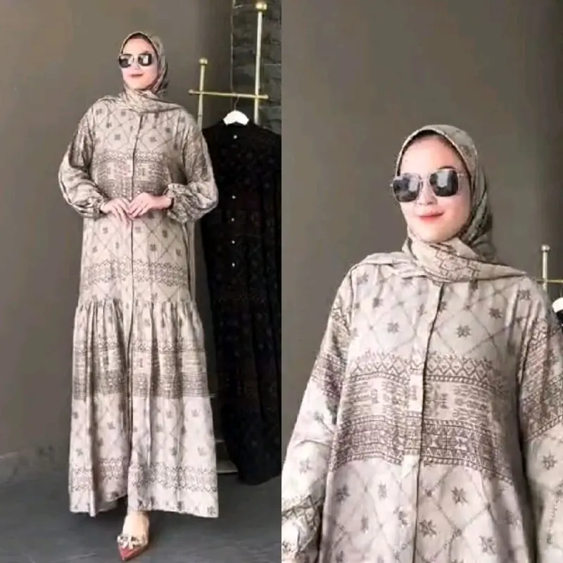 GAMIS SET HIJAB RAYON PREMIUM BLACK SERIES // GAMIS SULTAN ZR ETNIK // GAMIS LEBARAN // GAMIS VIRAL // GAMIS 2in1 // GAMIS CANTIK // SETELAN HIJAB GAMIS Muslim Wanita Mewah Tebal Nyaman 7
