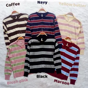 Ladyna Cardigan Stripe Rajut Premium