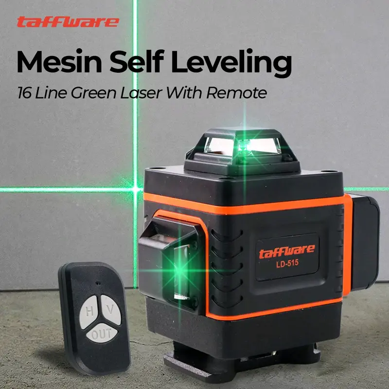 Taffware Mesin Self Leveling 16 Line Green Laser 4D with Remote - LD-515  / Taffware Hilda Mesin Laser Leveling 0