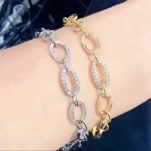 PREMIUM PERHIASAN GELANG TANGAN RANTAI PERMATA TITANIUM