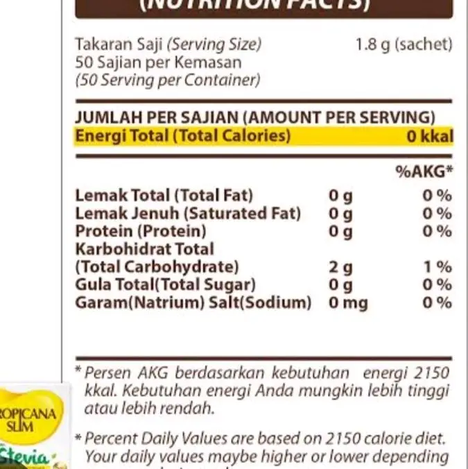 Tropicana Slim Stevia isi 50 sachet 2