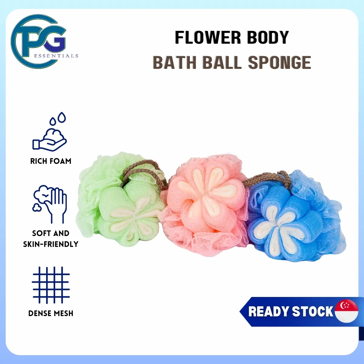 Flower Body Bath Accessory / Hangable Bath Ball Sponge Hanging Knot