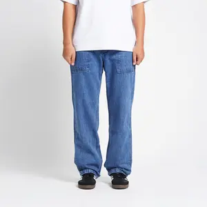 Superego Celana Jeans Pria Size 28-38 Loose Fit Fatigue Long Pants Denim Snow Blue SFP01C