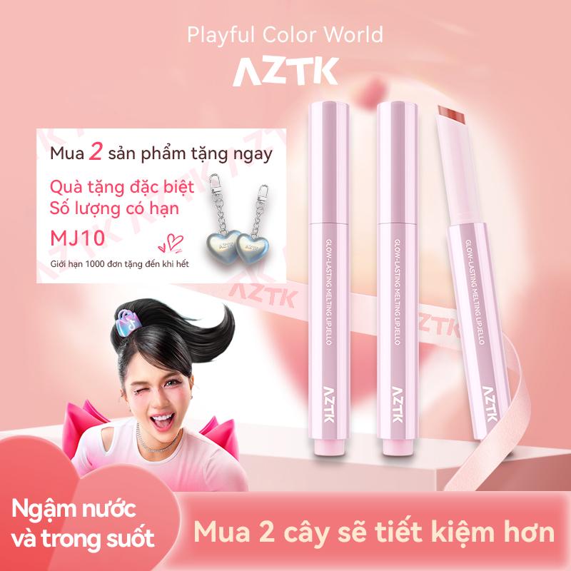 AZTK Son Bóng Không Trọng Lượng, Gelombang Nước Đông Lạnh, Son Kem Tạo Màng Dạng Màng Chống Dính Cốc, Bùn Môi, Son Môi, Ánh Sáng Nước, Thích Hợp Cho Học Sinh Và Các Cô Gái, Có Gương, Trọng Lượng Nhẹ