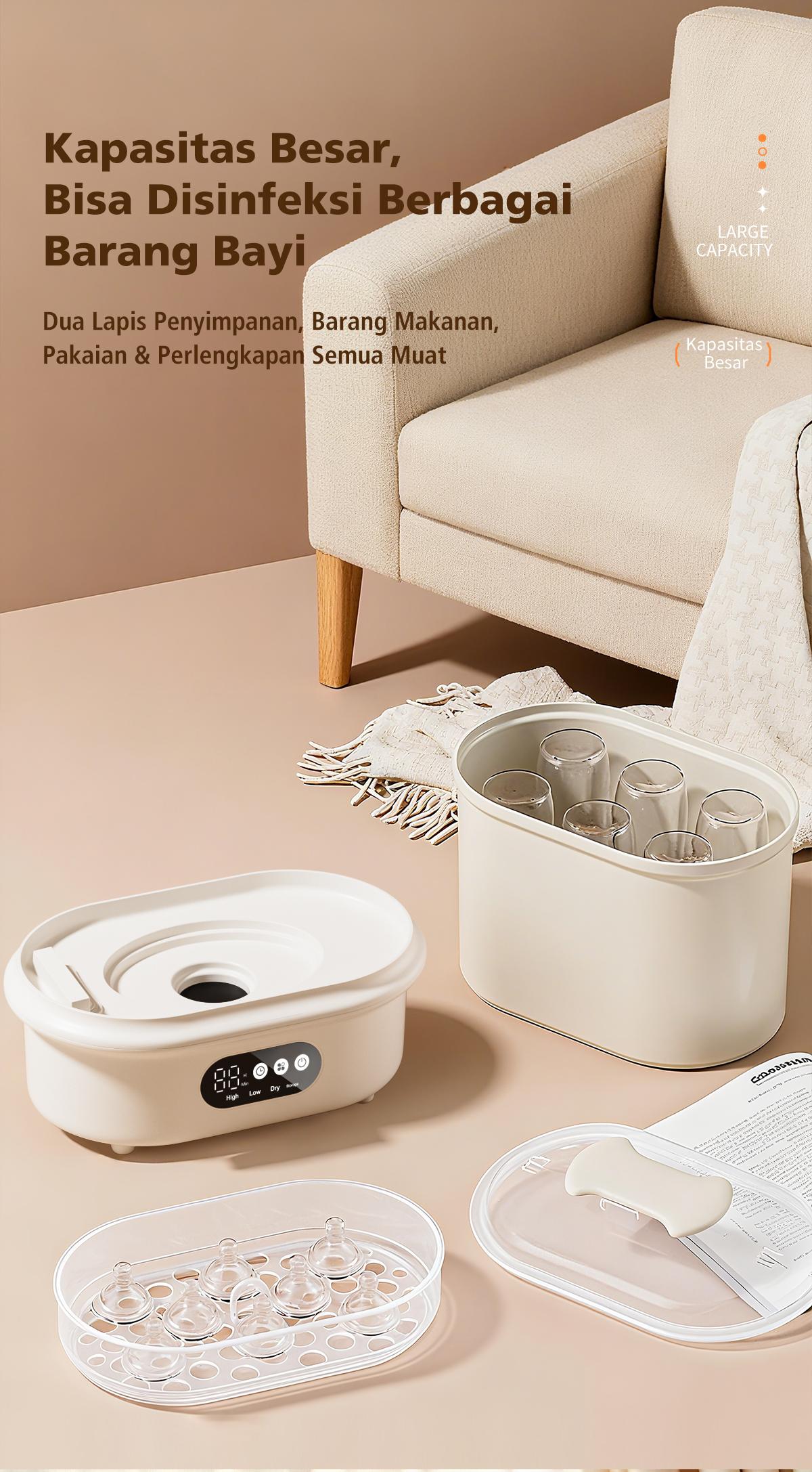 IICOBEAR Sterilizer Botol Bayi 99.9% Anti Bakteri Bottle Pengering Otomatis Kapasitas Besar