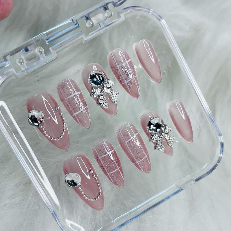 [Nailbox Lộn Xộn] Combo 5 bộ Nailbox ngẫu nhiên màu và form xinh xắn, dễ thương có kèm Keo 8