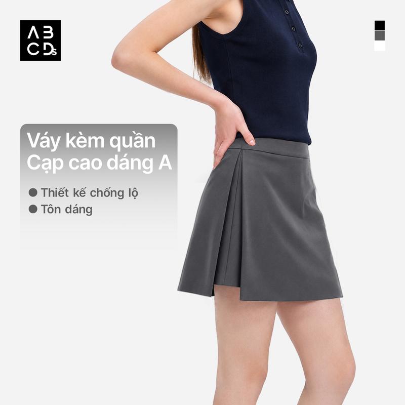 ABCDs-Basic Mini Skirt Chân Váy Ngắn Nữ Kèm Quần Bảo Hộ Dáng A Vải Suit Cạp Cao Hack Chiều Cao -91110119/91110149