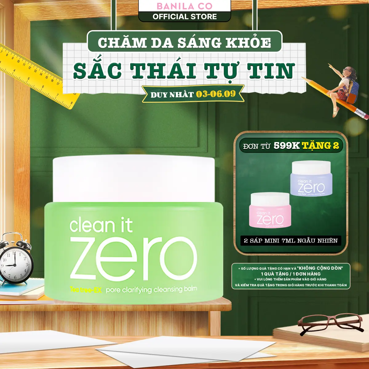 Sáp Tẩy Trang Banila Co Clean It Zero Pore Clarifying Cleansing Balm Teatree- EX 100ml