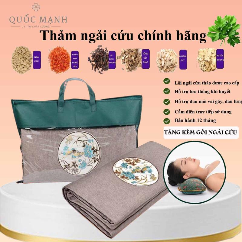 (Tặng kèm gối ngải cứu) Thảm ngải cứu , giúp làm ấm cơ thể giảm đau nhức sương khớp , lưu thông tuần hoàn máu