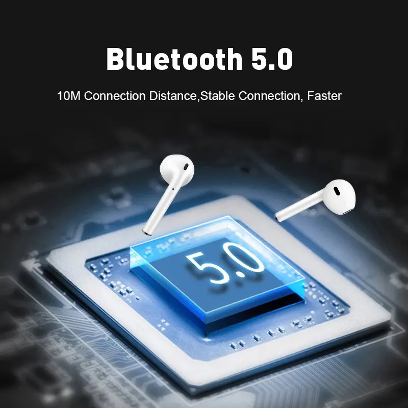 Tai nghe không dây Bluetooth inpods i12, tai nghe Bluetooth 5.0, thích hợp cho điện thoại hỗ trợ Bluetooth , có vỏ bảo vệ đi kèm 6