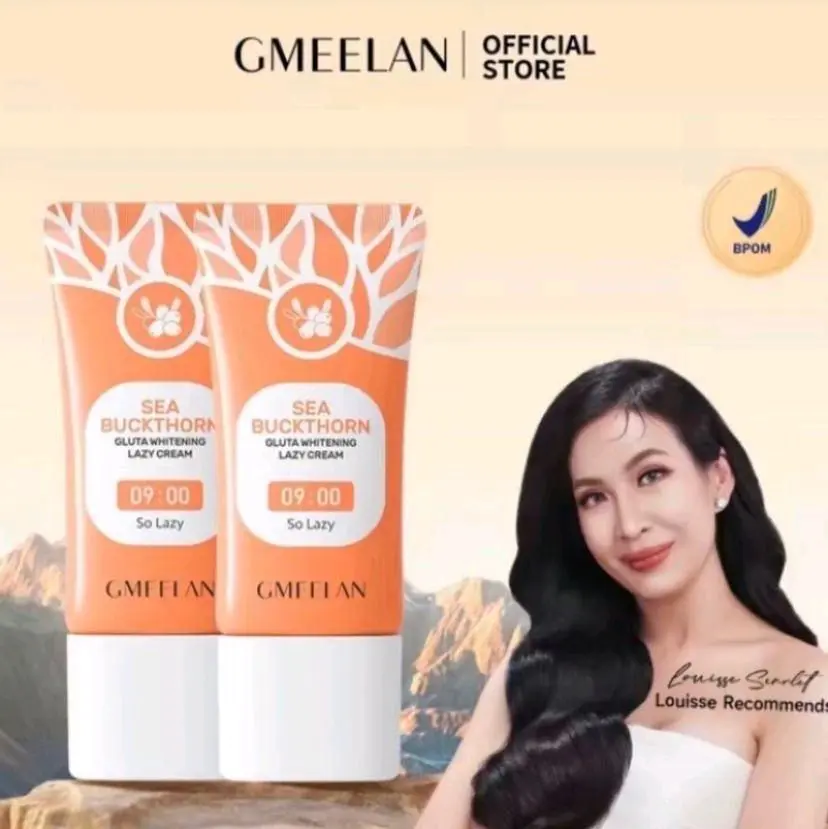 GMEELAN 2PCS Lazy Cream Krim Pemutih Wajah Moisturizer 30g Niacinamide Gluta Whitening Brightening Pelembab Wajah Day Cream Night Cream Facial Skincare BPOM