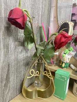 Product Review of (Mộc Khuê Decor) - Bình hoa trang trí nghệ thuật - lọ hoa thủy tinh khung sắt mạ vàng hình ngôi sao trái tim hiện đại dùng cắm hoa trang trí tiệc cưới sinh nhật tuyệt đẹp Decor, Decor Phòng bình hoa  nối liền cổ đại from L** l** 0**5 0