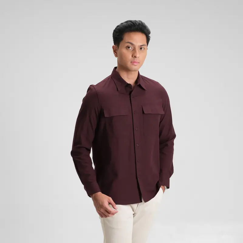 CUTOFF Hudson Double Pocket Workshirt Kemeja Kerja Oxford Polos Pria Panjang 0