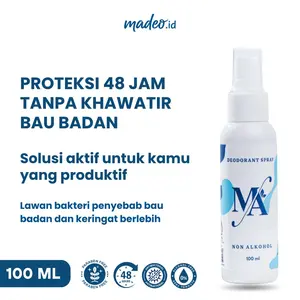 MADEO Deodorant Spray 100 ML - Proteksi 48 Jam Tanpa Khawatir Bau Badan Non Alkohol Solusi Aktif untuk Kamu yang Produktif pemutih ketiak Tawas
