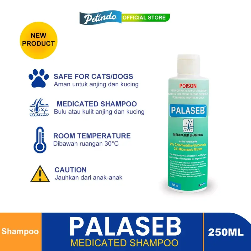 PALASEB - Shampoo Antibakteri dan Antijamur untuk Anjing dan Kucing 250 mL 0