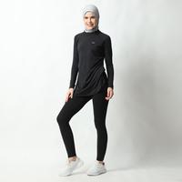 Gambar HIA Everywear Shafa Body Fit Top Bahan Hacktive Fabric Atasan Muslim Panjang Baju Warna Hitam - Hitam, M dari HIA EveryWear Kota Bandung 3 Tokopedia