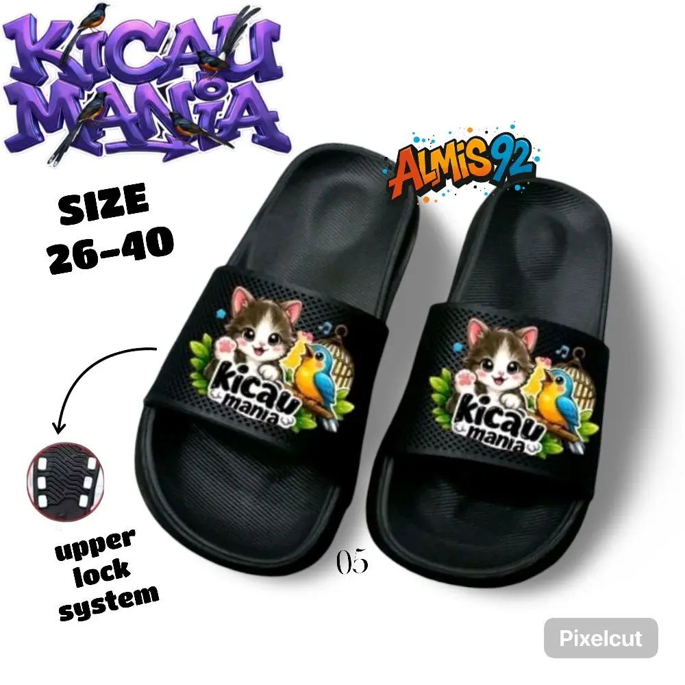 TERBARU sendal anak karakter viral Kicau Mania dengan Upper Lock System Size 26-40
