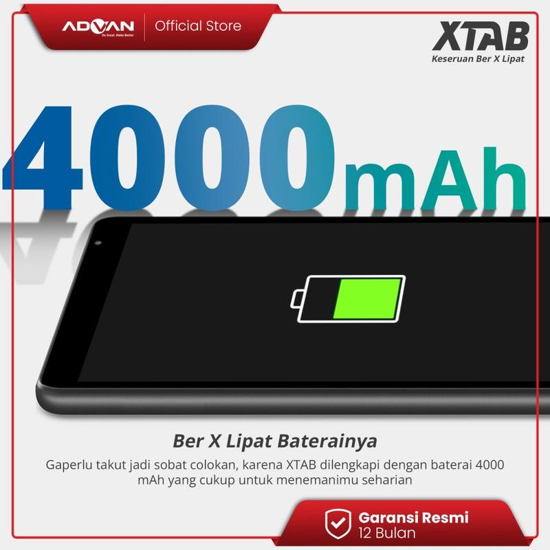 [Exclusive Baim Wong] (FREE CASE) ADVAN XTAB 4GB/64GB 8" Inci Quadcore T310 Tablet Android 13 HD IPS Dual SIM 4G LTE Dual Camera WiFi Bluetooth 4