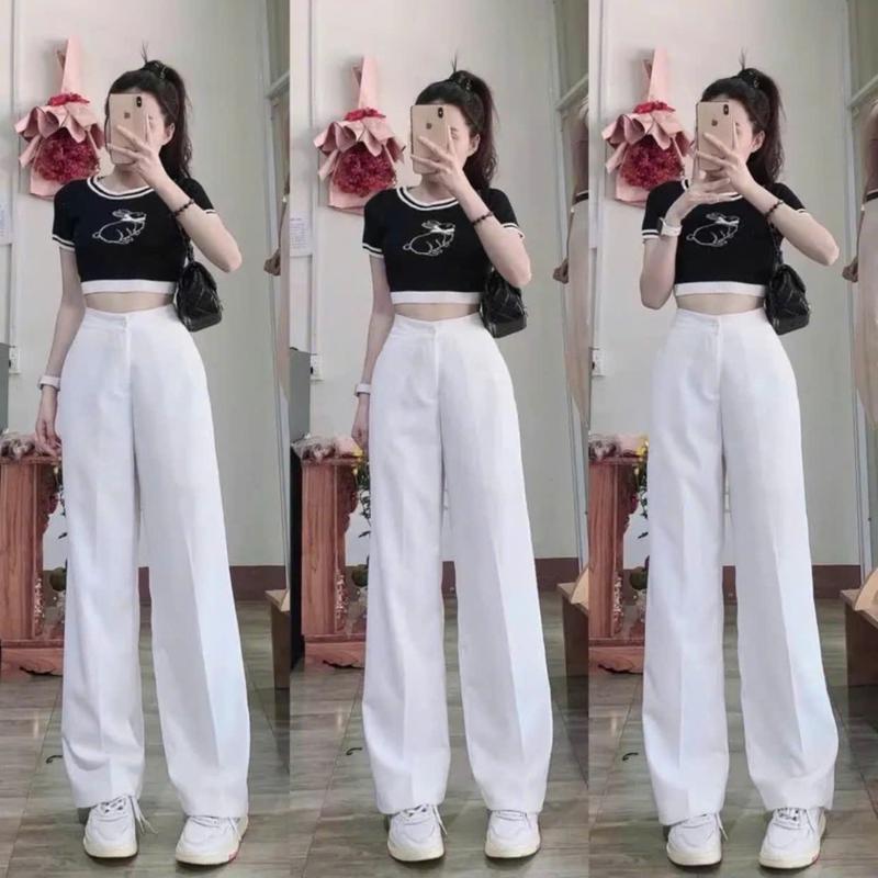 Quần Tây Form Dài Cạp Cao A23 Khoá Trước Chất Liệu Tuytsi Vintex Màu Đen Trắng Nâu Xuất Xứ Việt Nam Phong Cách Thời Trang Công Sở Phù Hợp Nữ