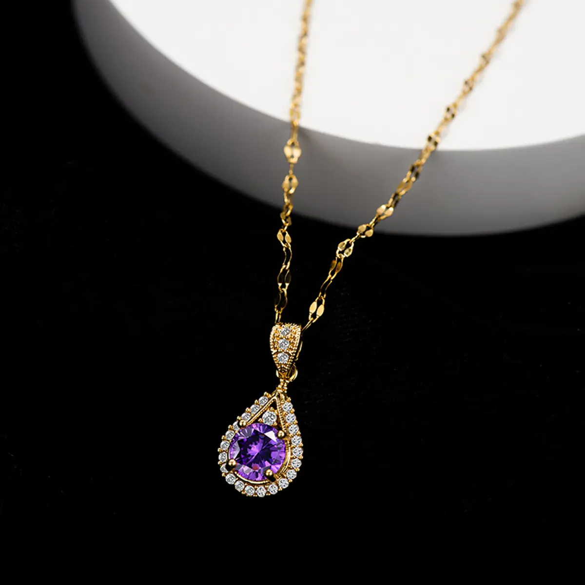 [COD] Kulung Titanium Wanita fashion Liontin Rantai BungaAnti Karat Awet