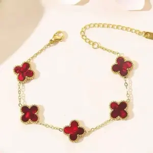 Gelang Tangan Titanium Wanita Motif Bunga 5 Trendi Bracelets