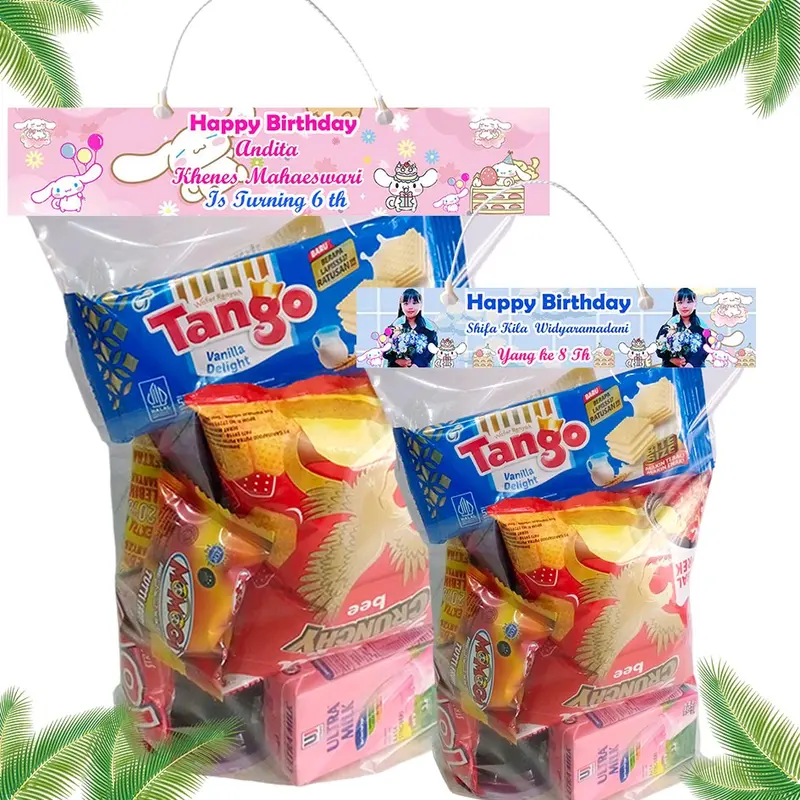 Tas plastik bingkisan ultah isi 50 pcs (PAKET TAS & UNDANGAN )+DESAIN FOTO ukuran 20x40cm plastik ultah custom/plastik ultah souvenir/Undangan ultah/kartu ultah custom 4
