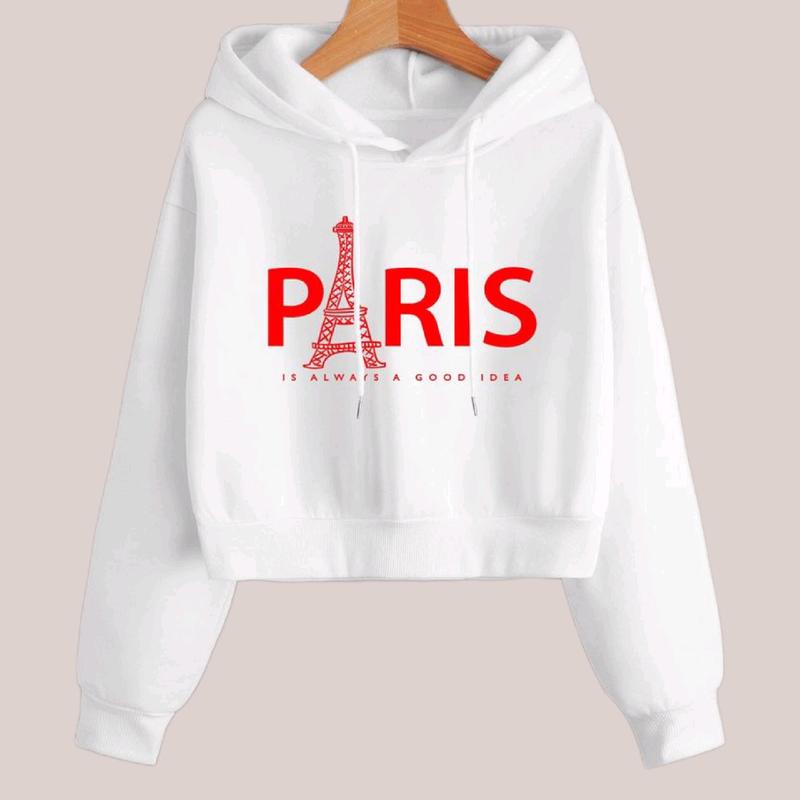 hoodie crop wanita korea motif italy warna putih 1