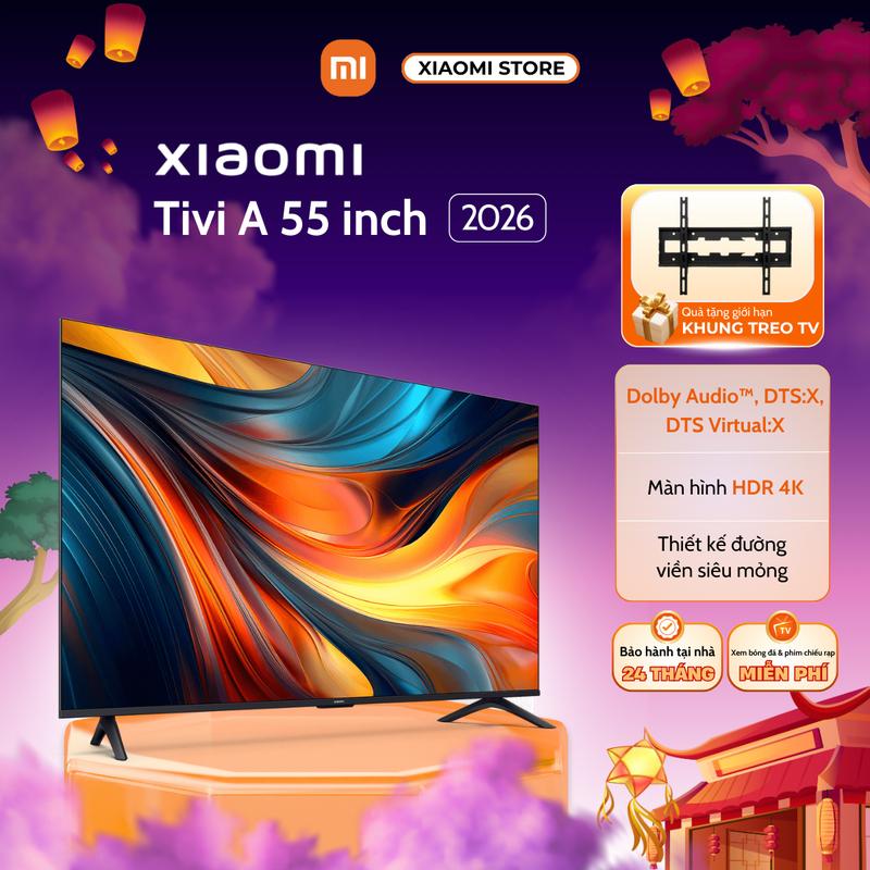 Tivi Xiaomi A 55 Inch 2026 Google TV, Độ Phân Giải 4K - Chính Hãng Bản Quốc Tế - Bảo Hành 2 Năm