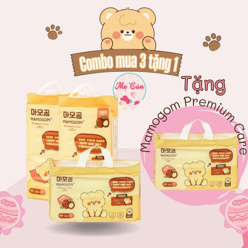 Mua 3 tặng 1 COMBO 3 BỊCH Tã bỉm Mamogom Bông hữu cơ Hàn Quốc dán NB40 S82 M52 quần M48 L44 XL40 XXL38 Cho Bé