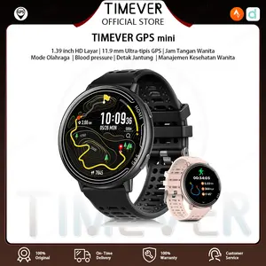 TIMEVER GPS mini Vivoactive Strava Smartwatch Strava Tahan Air 1ATM Kesehatan 24 Jam kaca berbentuk Running Pace Smart watch Pria