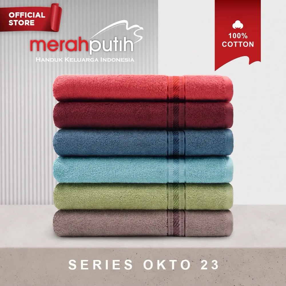 Handuk Merah Putih 50x100 cm Warna Gelap