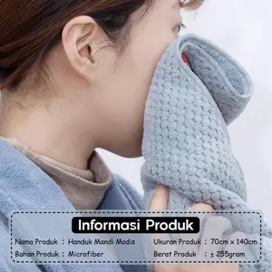 OBRAL !! [SATUAN] - (ISI 1 PCS) Handuk Mandi Dewasa Microfiber Uk 70x140, Berat 250gram Meresap Lembut halus Souvenir Hampers Kado Meresap air