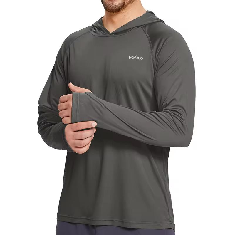 Product Introduction of Sun Protection T-Shirts Mens Long Sleeve Hoodie Casual UV-Proof T-Shirts Breathable Lightweight Quick Dry T shirts Male 6