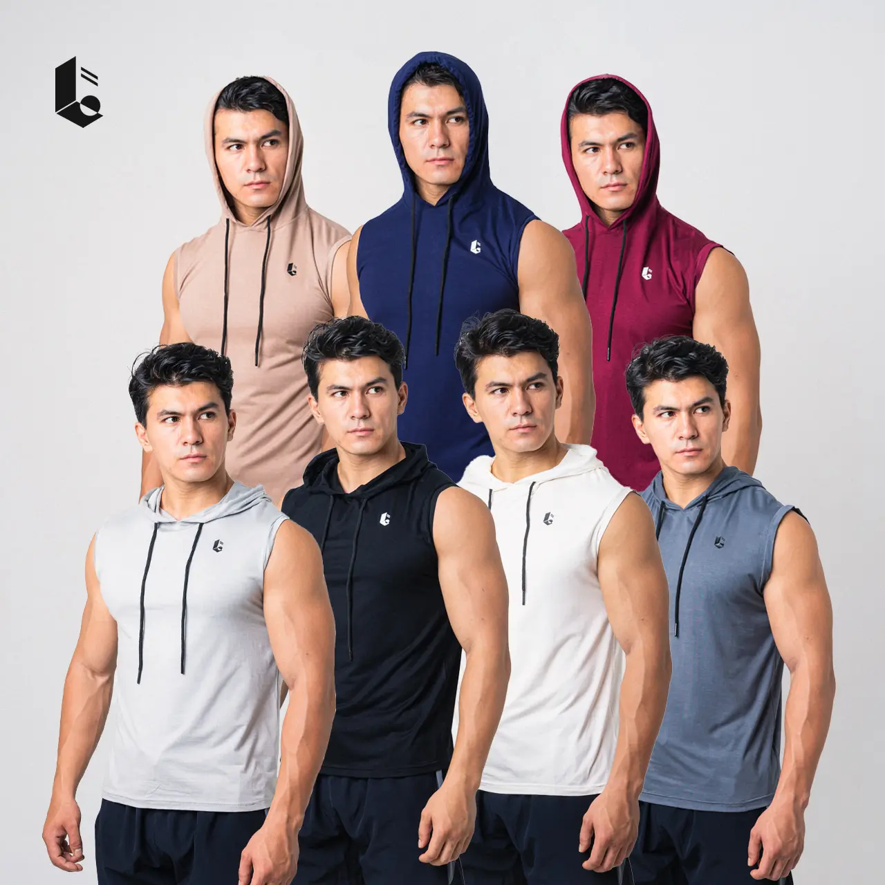 Hoodie Singlet Pria Tanpa Lengan Sleeveless Tank Top Kaos Sweater Polos Olahraga Casual Gym Fitness