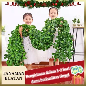 12 buah tumbuhan merambat palsu dengan ivy ivy 240cm hiasan dedaunan tumbuhan merambat palsu tanaman merambat palsu tanaman merambat palsu tanaman rambat dipasang untuk dekorasi kamar dinding di taman pernikahan kamar tidurdaun rambat plastik daun  hias d
