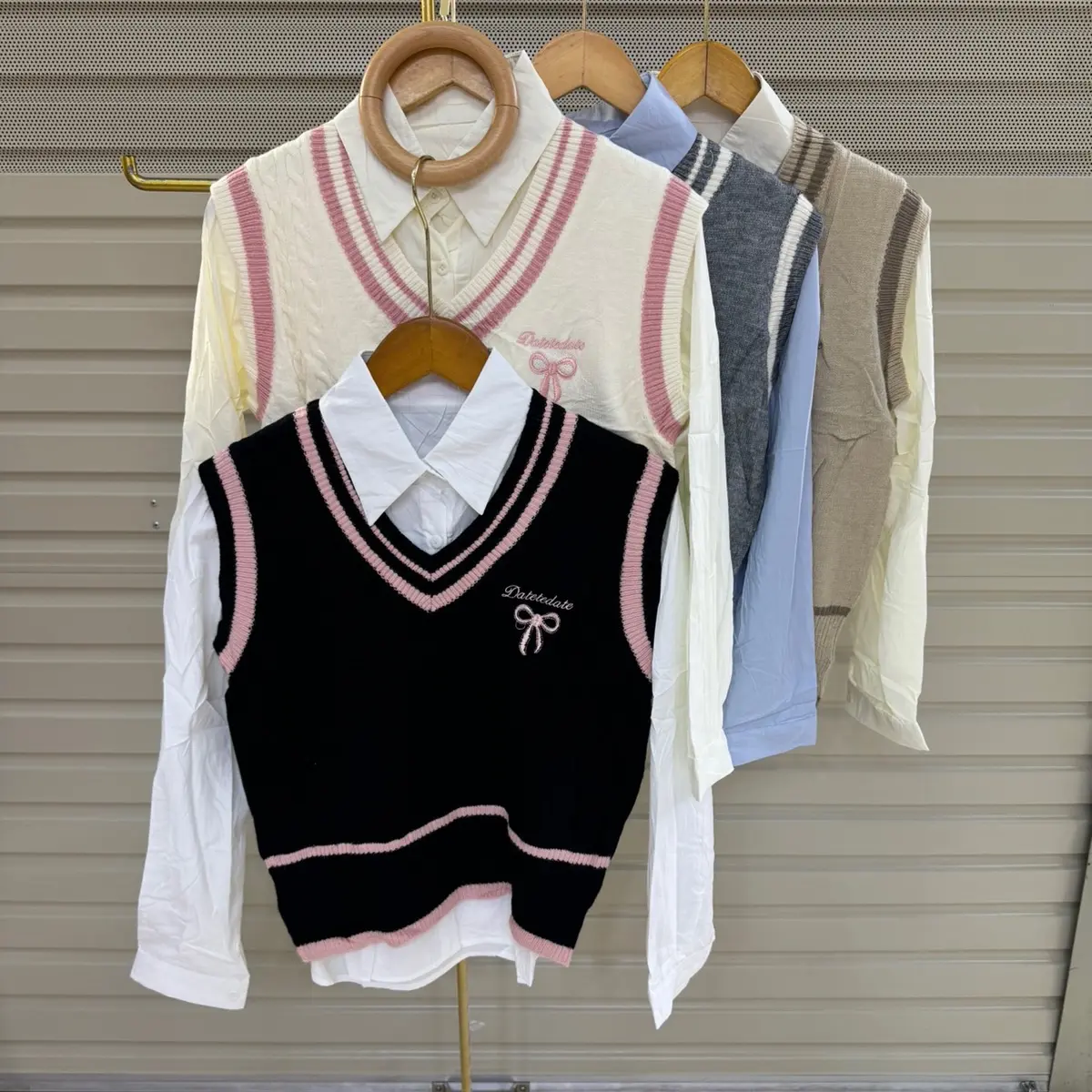 22.kemeja vest pita korean style ( Vest bisa lepas )