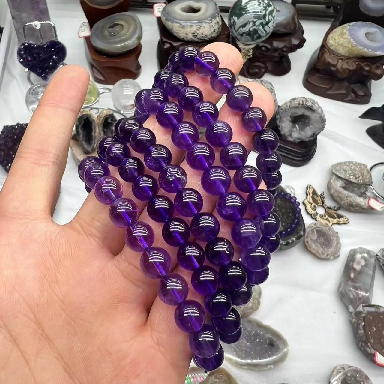 2 ht crystal  live surprise quartz amethyst bracelet