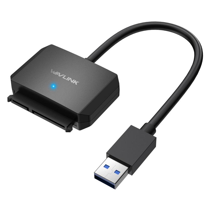 Cáp Bộ Chuyển Đổi Ổ Cứng USB3.0 Sang SATA III, WAVLINK, Bộ Chuyển Đổi SATA Sang USB A 5Gbps, Đầu Nối Ổ Cứng Ngoài, Tương Thích Với Ổ Cứng 2.5 "/ 3.5" HDD / SSD, Bao Gồm Bộ Chuyển Đổi Nguồn 0