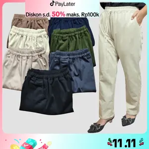 CELANA BASIC LOOSE PANTS TROUSERS UNISEX PARAGUAY PREMIUM ADEM TEBAL MELAR NYAMAN Panjang